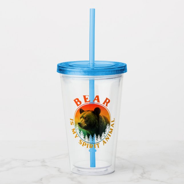 Vaso Acrílico Oso es mi animal espiritual (Anverso)