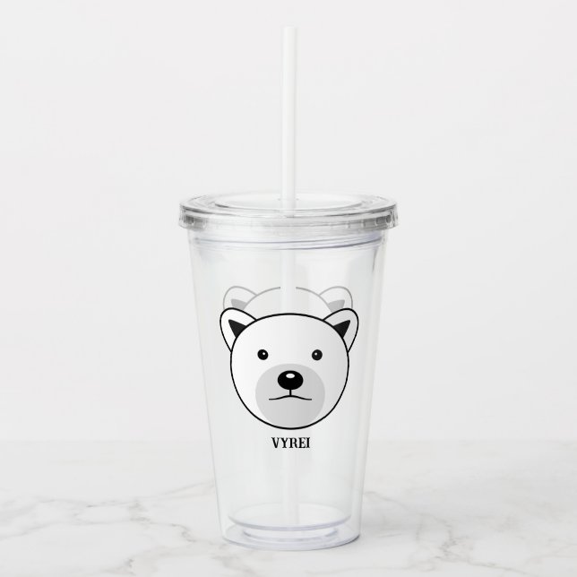 Vaso Acrílico Oso polar Personalizado lindo (Anverso)