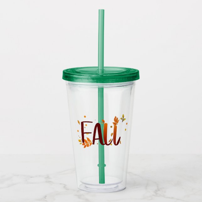 Vaso Acrílico Otoño/Hojas de otoño  (Anverso)