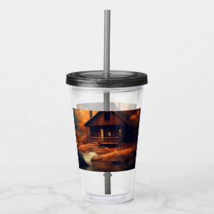 Vaso Acrílico Otoño/otoño/Halloween/pintura rústica