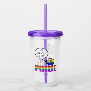 Vaso Acrílico Oveja Orgullo Arcoiris 16 oz, transparente