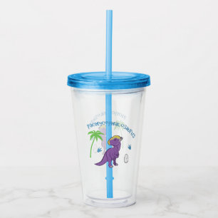Vaso Acrílico Pachycephalosaurio Cute