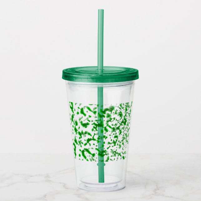 Vaso Acrílico Paint Spatter Green (Anverso)