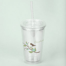 Vaso Acrílico Pájaro