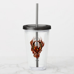 Vaso Acrílico Pájaro De Fuego