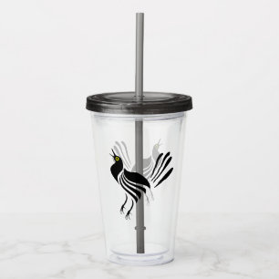 Vaso Acrílico Pájaro negro gracke macho