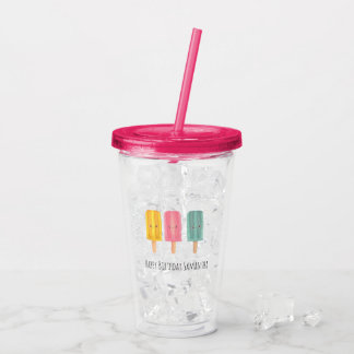 Vaso Acrílico Palitos de Helado de Verano