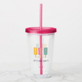 Vaso Acrílico Palitos de Helado de Verano