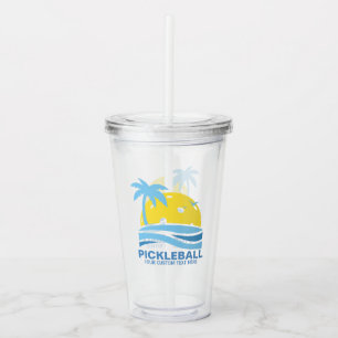 Vaso Acrílico Palm Tree Tropical De Baloncesto Salto Personaliza
