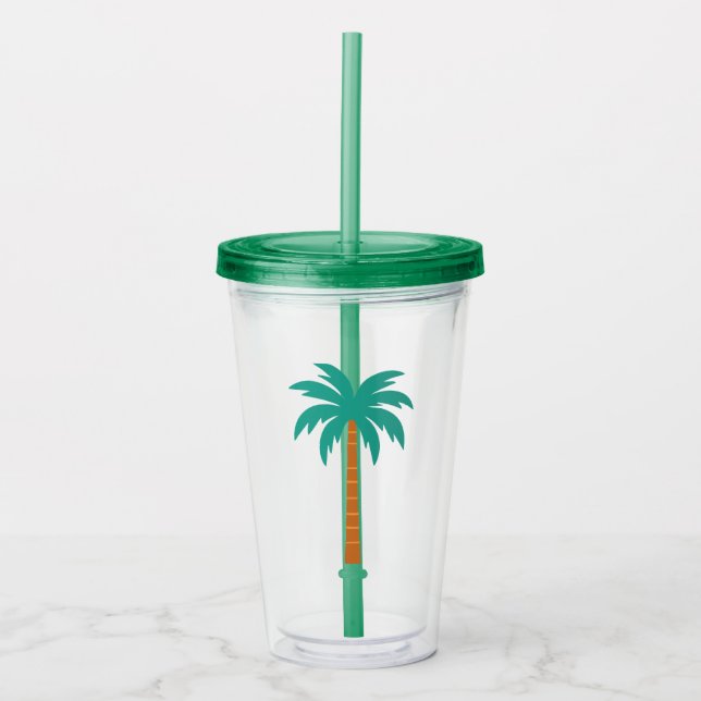 Vaso Acrílico Palmeras (Anverso)