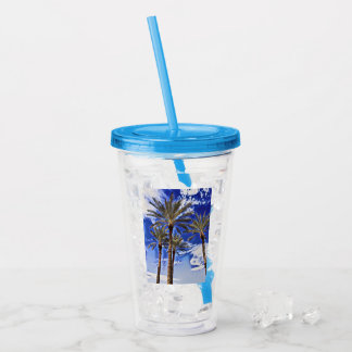 Vaso Acrílico Palmeras Cielos Azules