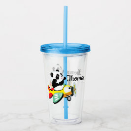 Vaso Acrílico Panda Flyer personalizado para niños