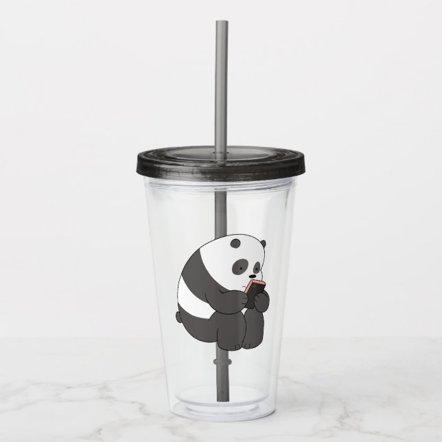 Vaso Acrílico Panda From We Bare Bears Tumbler Design (Anverso)