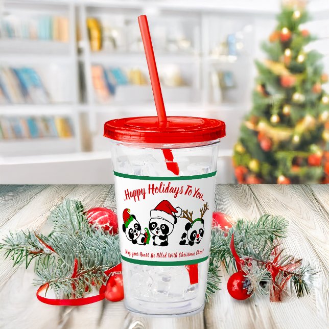 Vaso Acrílico Pandas Navidades personalizados (Subido por el creador)
