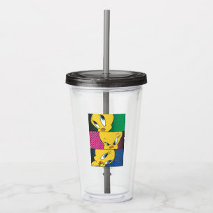 Vaso Acrílico Paneles Tweety Comic
