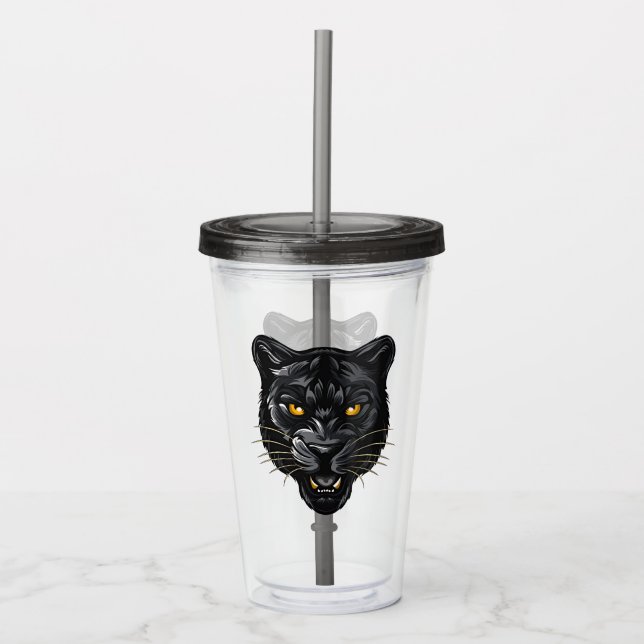 Vaso Acrílico Pantera Negra (Anverso)