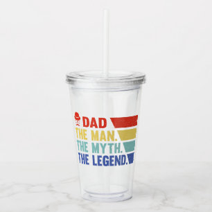 Vaso Acrílico Papá. El Hombre, El Mito, La Leyenda.