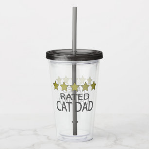 Vaso Acrílico Papá gato de cinco estrellas