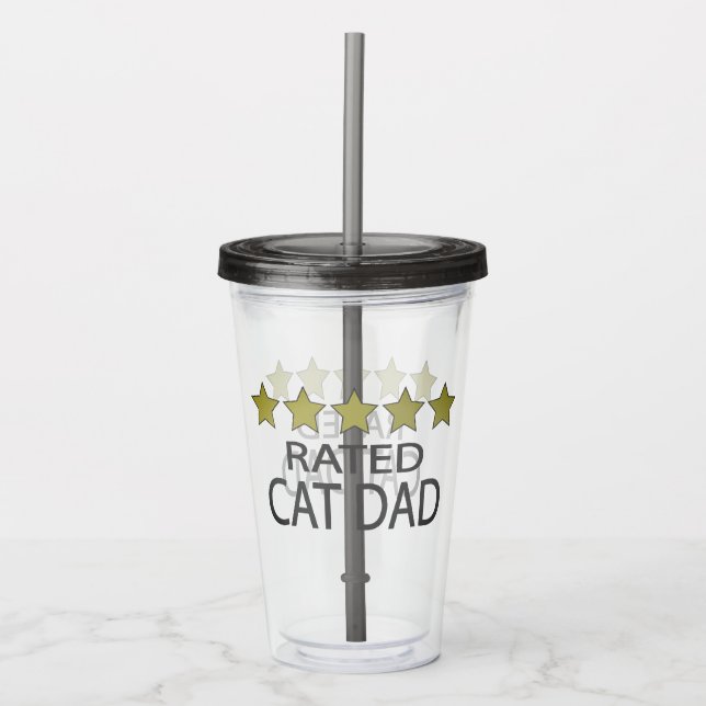 Vaso Acrílico Papá gato de cinco estrellas (Anverso)