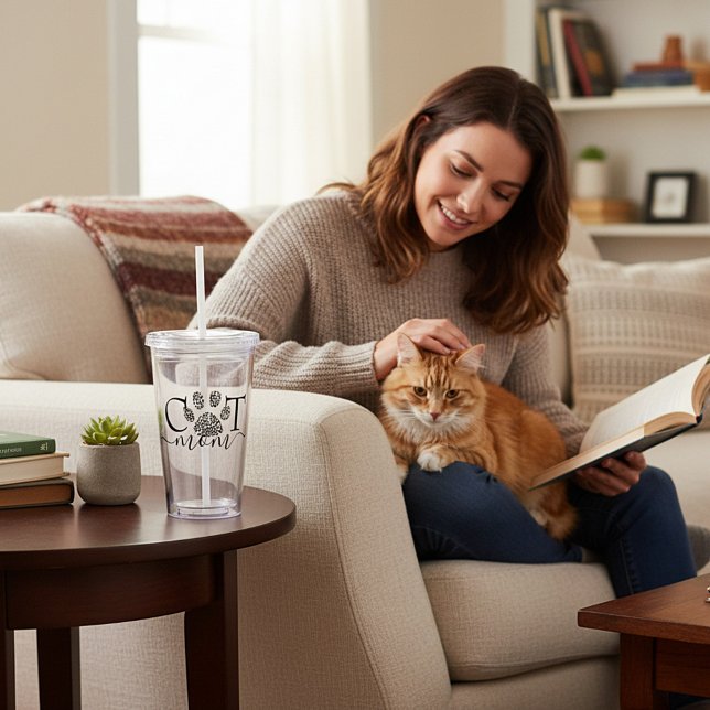 Vaso Acrílico Papel de mamá de gato (Subido por el creador)