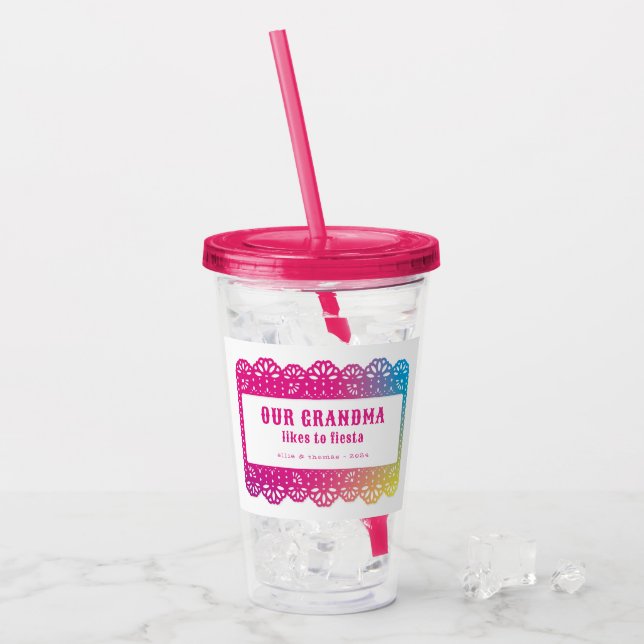 Vaso Acrílico Papel Picado Fun Fiesta (Anverso (hielo))