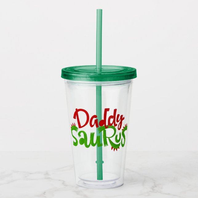 Vaso Acrílico Papi Saurus Dinosaurios (Anverso)