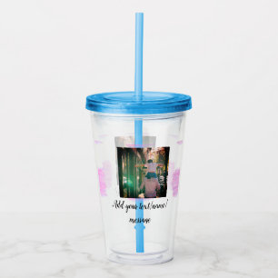Vaso Acrílico Par color de agua rosa morado padre hijo papá agre