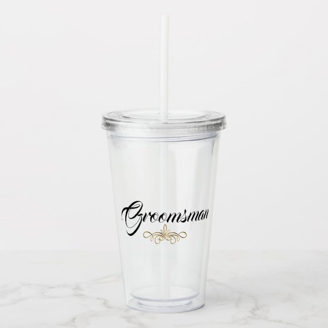 Vaso acrílico para boda del padrino (Anverso)