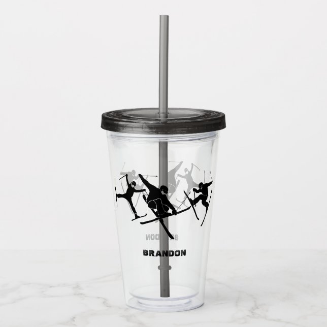 Vaso Acrílico Para el esquí Tricks Gráficos personalizados (Anverso)