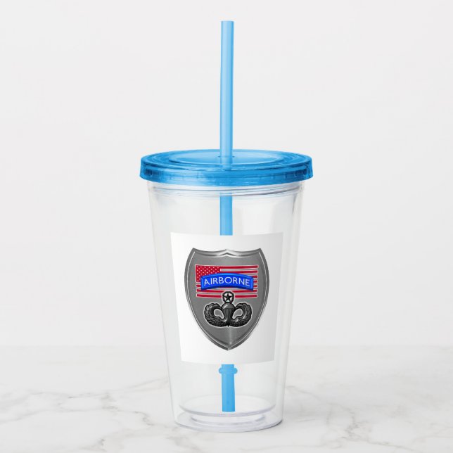 Vaso Acrílico Paracaidista Airborne De Diseño Único (Anverso)