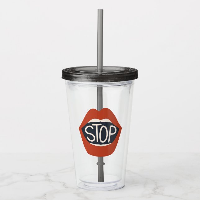 Vaso Acrílico Parar los labios (Anverso)