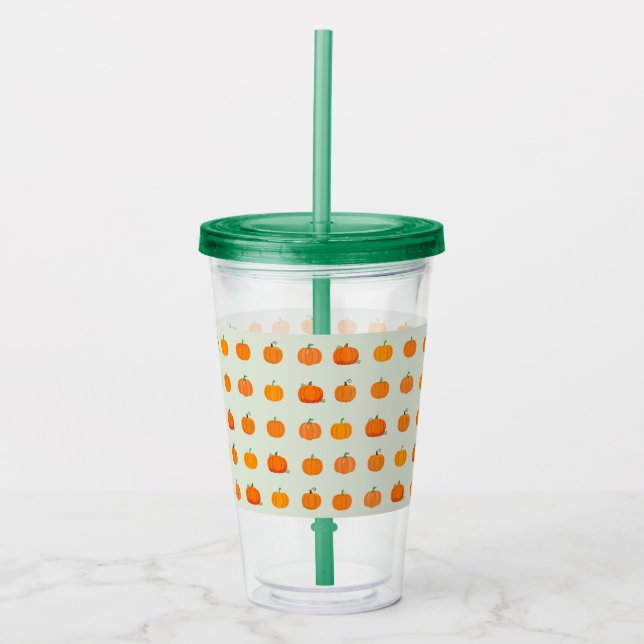 Vaso Acrílico Parche de Calabazas (Anverso)