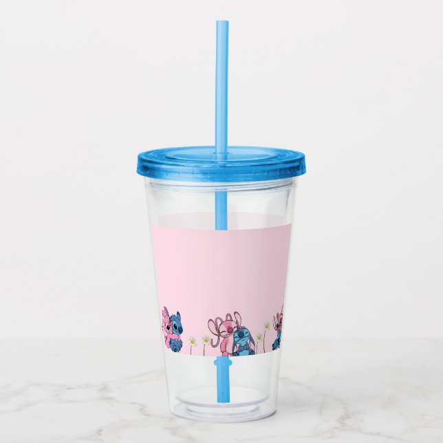 Vaso Acrílico Pareja de dibujos animados queridos (Anverso)