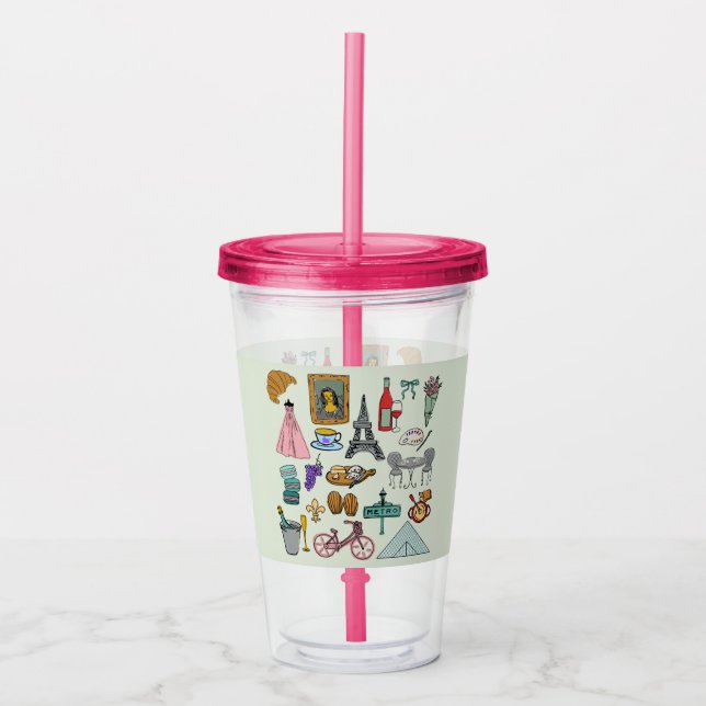 Vaso Acrílico París romántico (Anverso)