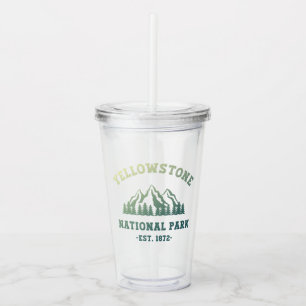 Vaso Acrílico Parque Nacional Yellowstone Gradiente Senderismo C