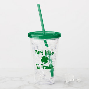 Vaso Acrílico Parte irlandés, todo problemas día de San Patricio