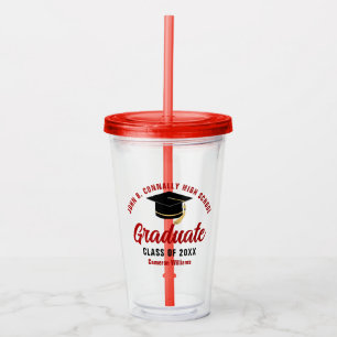 Vaso Acrílico Partido de Graduación Personalizada de Graduado Ro