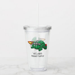 Vaso Acrílico Paseo en cohete con la Tortuga