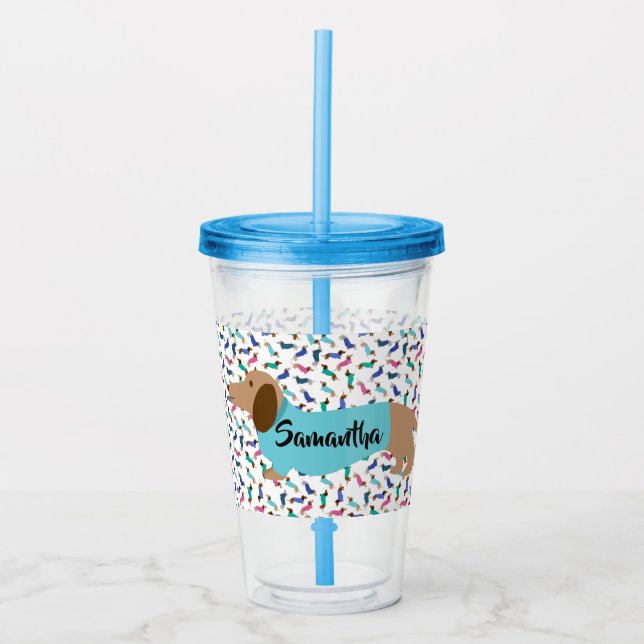 Vaso Acrílico Pastel Dachshunds Tumbler (Anverso)