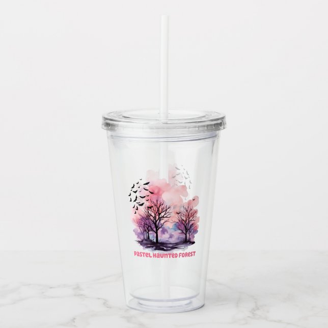 Vaso Acrílico Pastel Haunted Forest (Anverso)