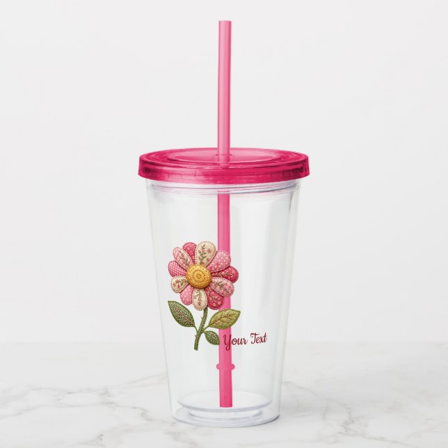Vaso Acrílico Patchwork Blume im Landhausstil (Anverso)