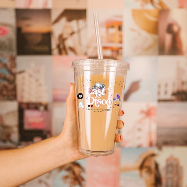 Vaso Acrílico Patinaje sobre ruedas Disco Retro | Despedida de s (Subido por el creador)