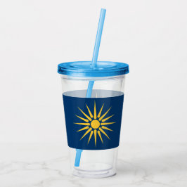 Vaso Acrílico Patriotic Acrylic Tumbler with flag of Macedonia