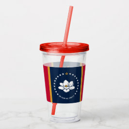 Vaso Acrílico Patriotic Acrylic Tumbler with flag of Mississippi