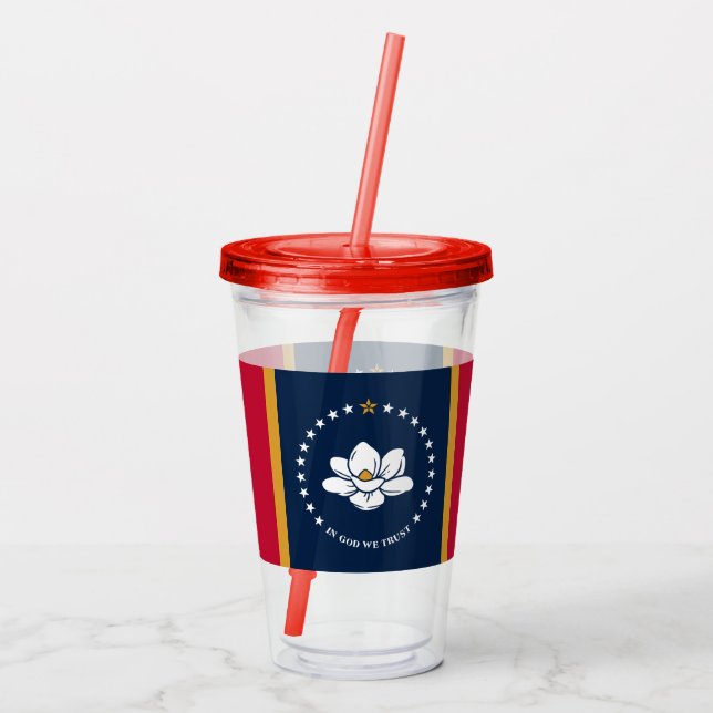 Vaso Acrílico Patriotic Acrylic Tumbler with flag of Mississippi (Reverso)