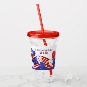 Vaso Acrílico Patriótico 4 de Julio Tumbler Acrílico