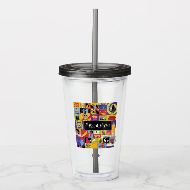 Vaso Acrílico Patrón de amigos icónicos™ (Anverso)