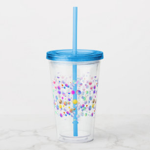 Vaso Acrílico Patrón de bolas flotantes 3D. Sin BG