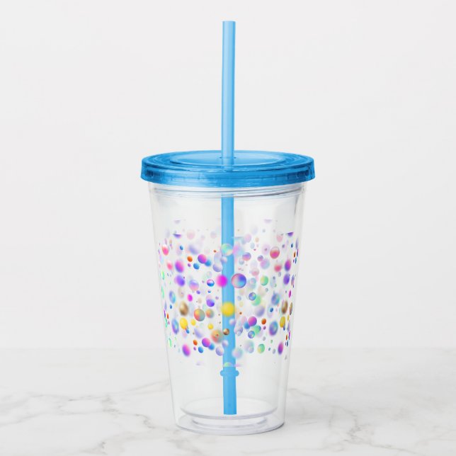 Vaso Acrílico Patrón de bolas flotantes 3D. Sin BG (Anverso)
