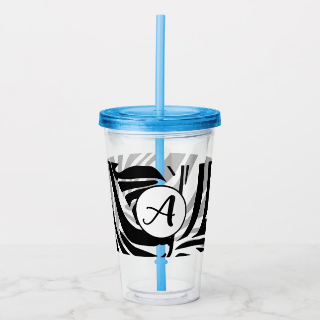 Vaso Acrílico Patrón de cebra (Anverso)